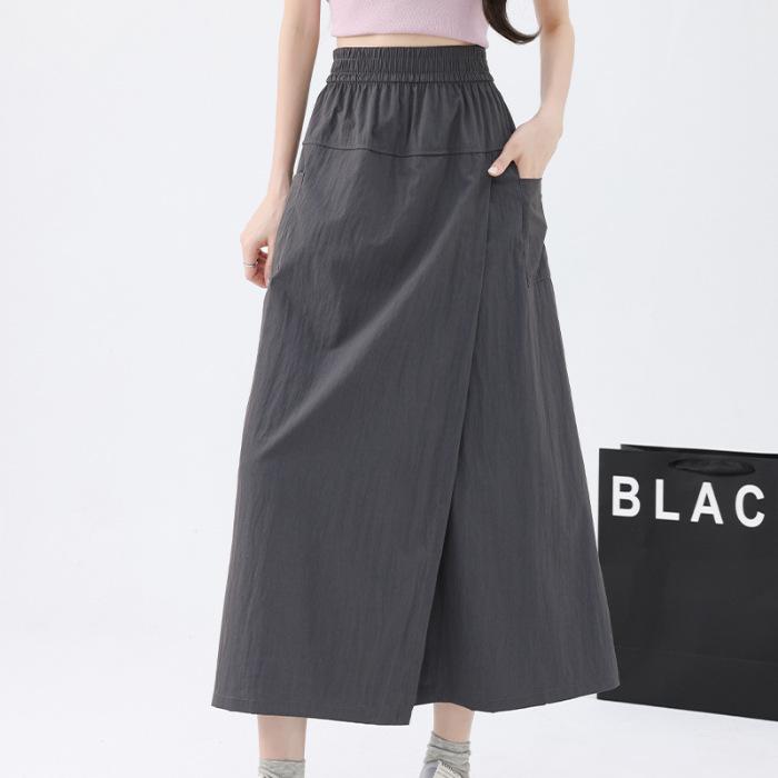 

Yamamoto Women s High Waist Ice Silk Skirt Shorts - Korean Style, Summer, Hip-Hugging, Wide-Leg Large