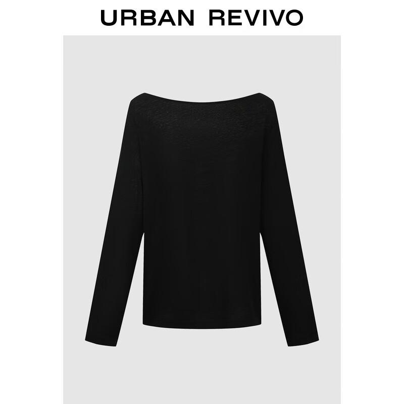 UR 2025 Autumn Retro Contrast Letter Long Sleeve T-Shirt