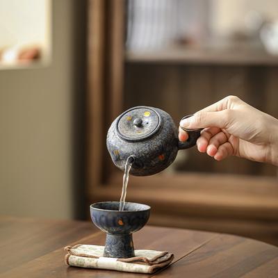 Boş Zhai Eski Kaya Kili Kadeh Gümüş Yaldızlı Yüksek Ayaklı Master Kupası Bronz Sırlı Seramik Çay Takımı Çay Fincanı Tek Bardak Çay Kasesi