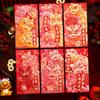 6pcs Rectangular Chinese New Year Red Envelope Hot Stamping Red Packet Household HongBao  2025