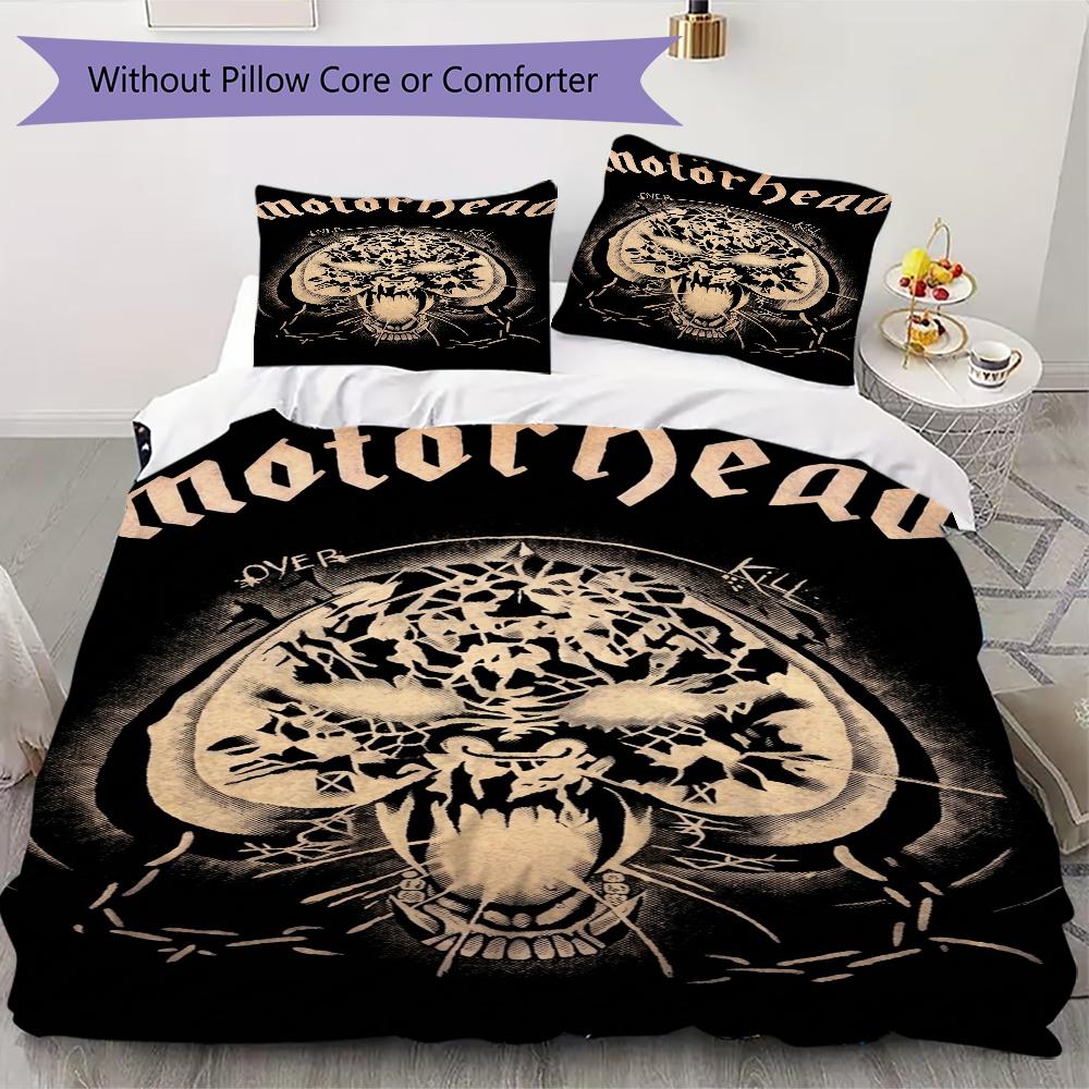 Motrhead Pattern Bedding uilt Set uilt Cover Pillowcase Home Decoration Birthday Gift (1*duvet cover + 2*pillowcase without core)