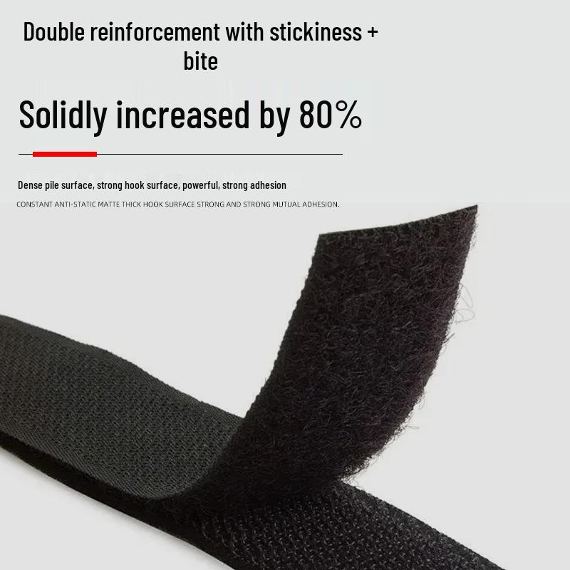 Durable Nylon Hook & Loop Fastener: Adhesive Surface, Cuttable, Long-lasting for Clothing & Bags.