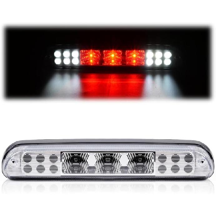 PIT66 3Rd Brake Light Compatible With 2004-2008 Ford F150 High Mount Center Rear Roof Third Cargo Light Parking Light Halogen Clear/Red Lens Tercera