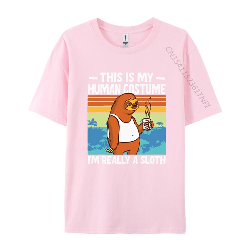 This Is My Human Costume Im Really A Sloth T Shirt Men Cotton Oversized Print T Shirts Graphic Tshirt Tee Top