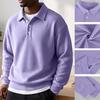 Men's Casual Long Sleeve Knit Shirt Color for Athletic Wear