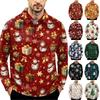 Men's Fall Winter Christmas Print Long Sleeve Zip-Up Sweatshirt, Casual Loose Fit, Multi-Color, Multiple Sizes