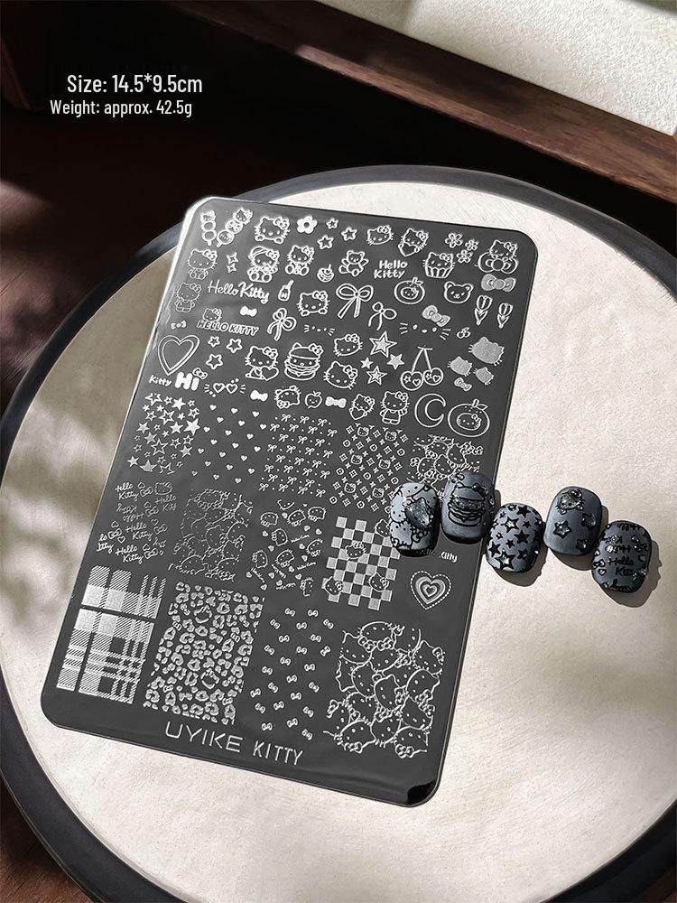 Nail Art Stamping Plates - Star, Polka Dot, Lines, Grid Lace Textures