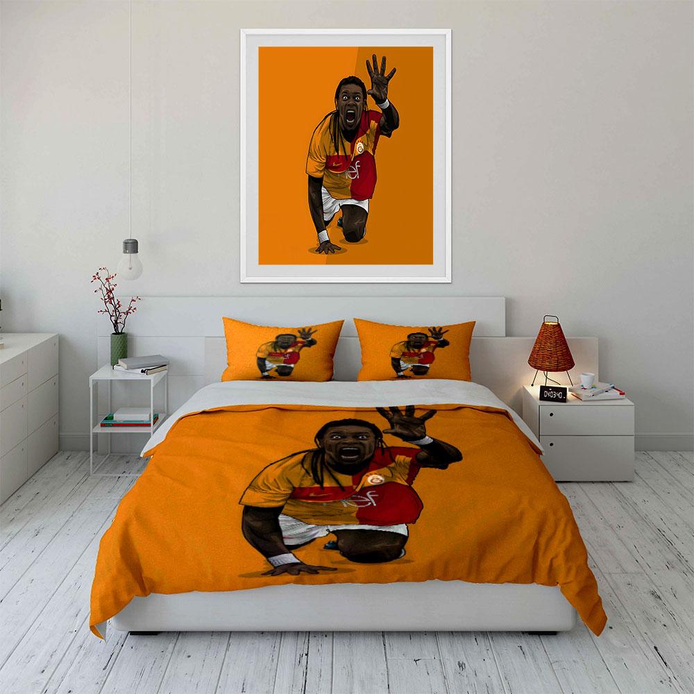 Soccer player celebratory pose. Bedding sets Duvet cover sets Duvet covers Pillowcases(1 * Duvet Cover 2 * Pillowcases without duvet insert)