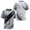 Fashion 3D Gradient Print T Shirt For Men Outdoor Tennis Tracksuits Summer Quick Dry Sports Short Sleeve Casual O-neck Loose Top