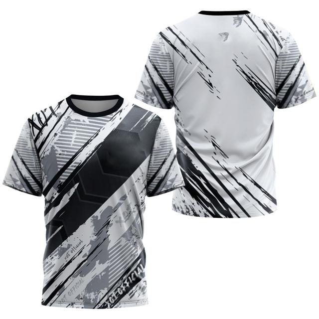 Fashion 3D Gradient Print T Shirt For Men Outdoor Tennis Tracksuits Summer Quick Dry Sports Short Sleeve Casual O-neck Loose Top