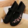 Floral Slip-on Shoes Women's Round Toe Slip-on Low Heel Embroidered Floral Lace-upless Anti-slip Walking Shoes, Breathable Daily Casual Shoes