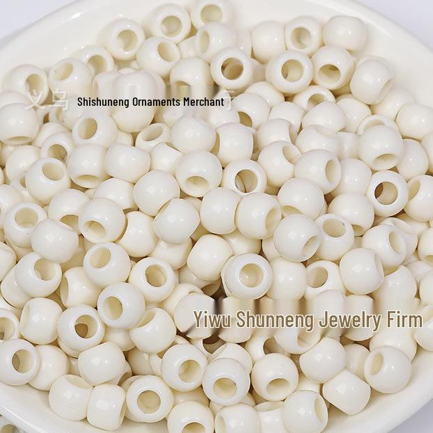 Acrylic Macaron Large Hole Round Beads for DIY Children's Bracelets and Jewelry Making