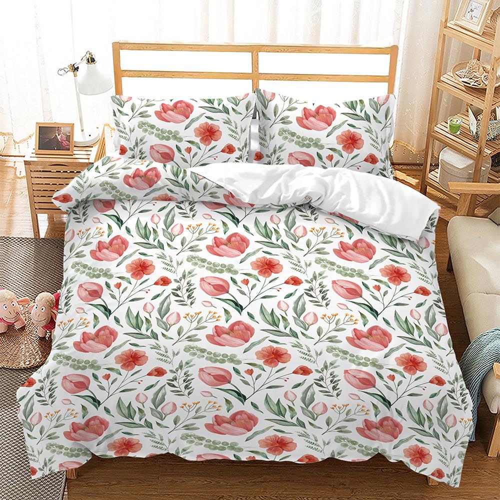 Quilt Cover Flower Floral Series Fresh 3D Quilt Cover Three-Piece Digital Kit