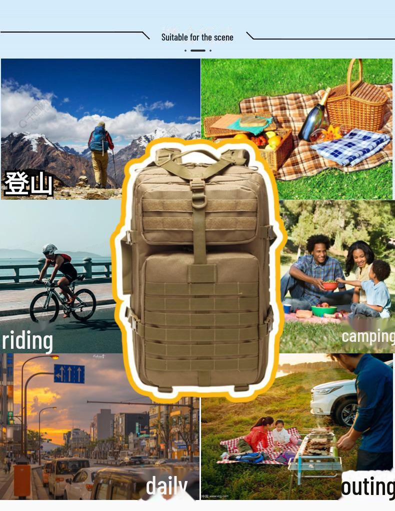 Tear-Resistant Multi-Function Tactical Hiking Backpack with Outdoor Equipment Storage