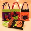 Lightweight Portable Gift Pouches Halloween Candy Bags, Non-Woven Trick or Treat Tote Bags with Handles, Festive Snack Storage Cute Black Cat Pumpkin
