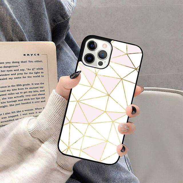 Marmor Geometrisches Handyhülle Für iPhone 17 Air Plus Max 15 14 13 12 Pro Max Hülle Schale