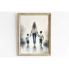 Mom & Child Wall Art Print Mother Daughter Son Portrait Printable Family Artwork Canvas Painting Living Room Bedroom Home Decor