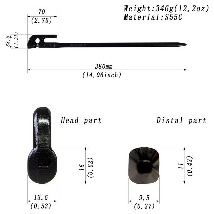 [Ellis] Forged Pegs [Ellis] Stake 38cm 4-Pack Blue Powder Coating MK-380BL Made in Japan