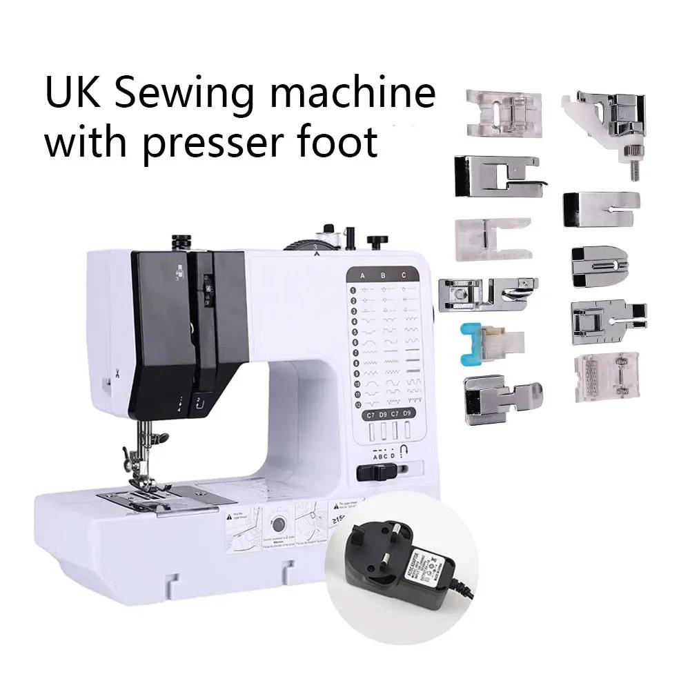 Sewing Machine 38 Stitches Mini Portable Handy Replaceable Presser Foot Winding Overlock Start Button Electrec With Pedal Repair