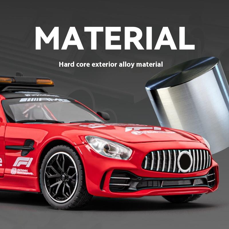 1/24 BENZ F1 Cool Sports Car Alloy Model Toys, Cool Lighting and Sound Effects, Strong Recovery, Four-wheel Shock Absorption