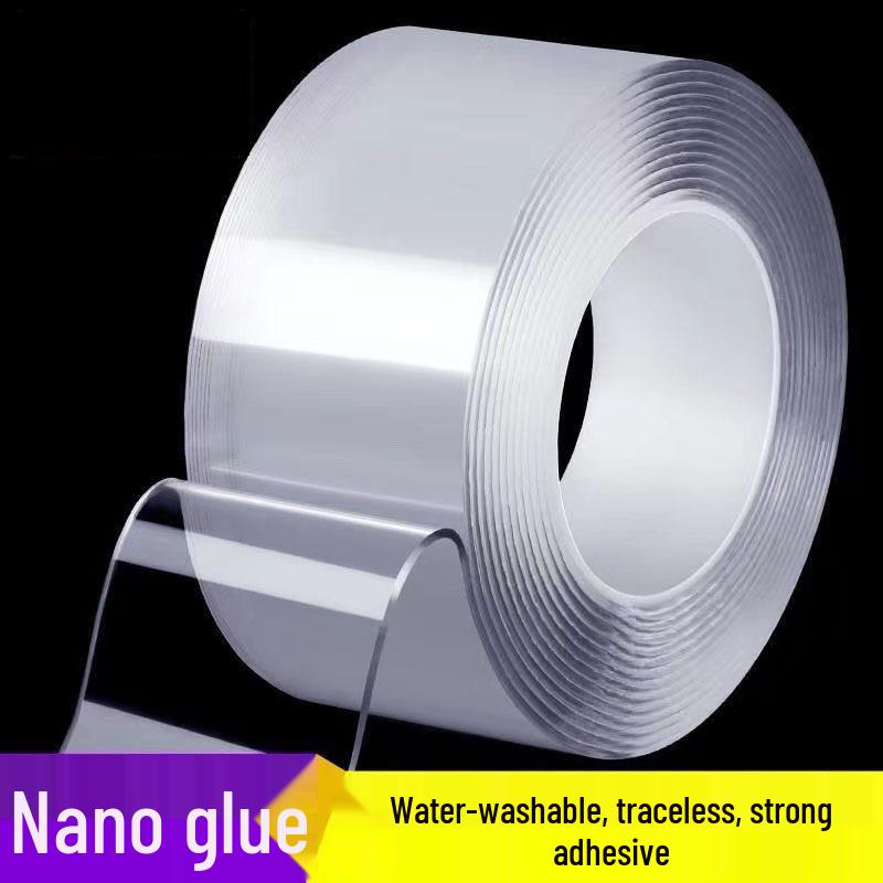 

Нано Двусторонняя Прозрачная Водонепроницаемая Акриловая Лента - Многоразовая, Без Следов, Моющаяся Волшебная Клейкая Лента 2mm Thickness; 2CM Width, 1M Length