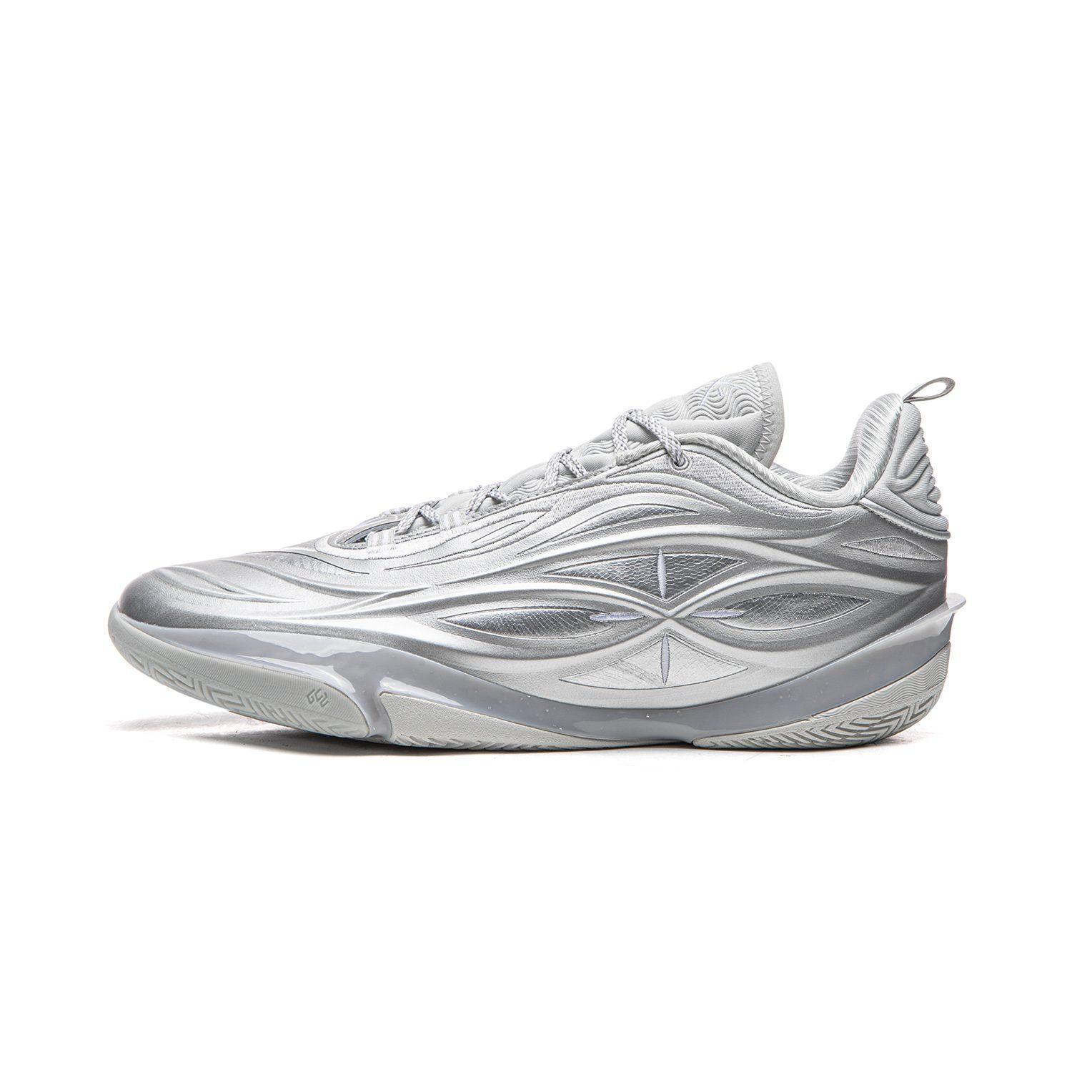 Li Ning Dämpfung Rutschfest Abriebfest Atmungsaktiv Rückprall Griff Niedriger Schaft Basketballschuhe Herren Silber ABAV045-15 42