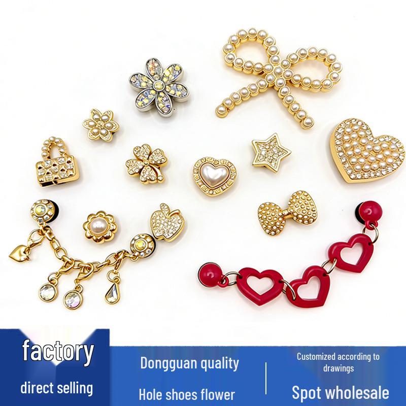 Shoe Flower Accessories: Metal Rhinestone Pearl Buckles & Decorations