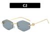 JYL Rimless Polygon Sunglasses UV400 Metal Ocean Lens Street Style / S092