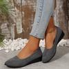 Spring New Pointed Women's Shoes Large Size Shallow Mouth Bevel Heel Single Shoes Women's Doudou Shoes Sports and Leisure Shoes Women