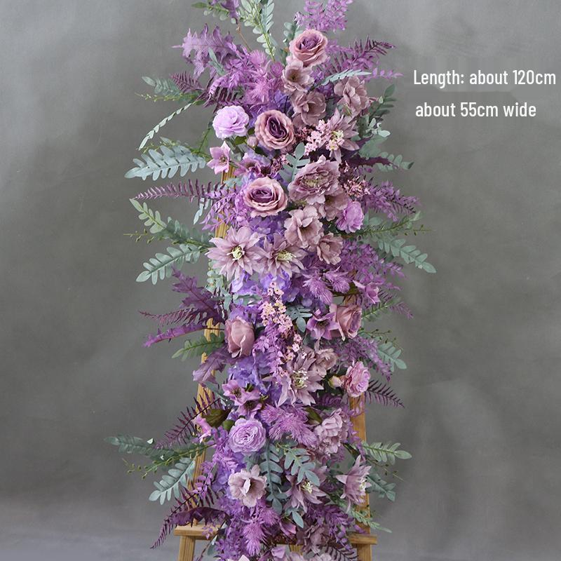 Purple Wedding Floral Scene: Aisle, Backdrop & Welcome Area Arrangement Set