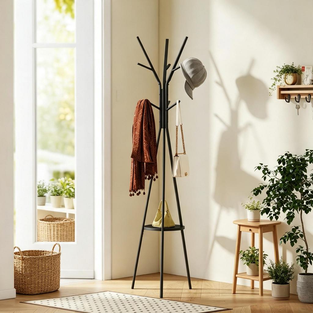 Stylish Coat Stand, Practical Hanger, Versatile Hook Stand, Modern Clothes Rack (only with clothes rack)