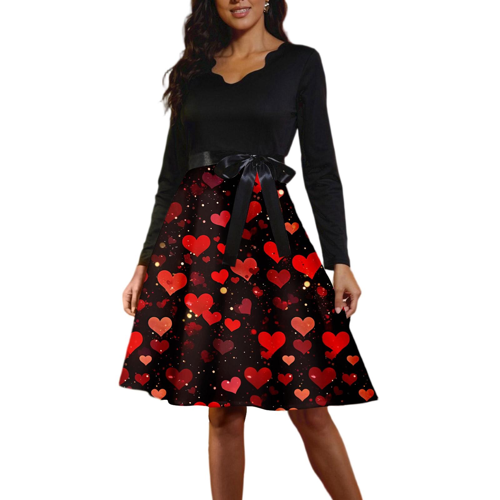 

Женские повседневные модные платья с длинным рукавом, с графическим принтом, винтажные длинные платья XXXXL чёрный