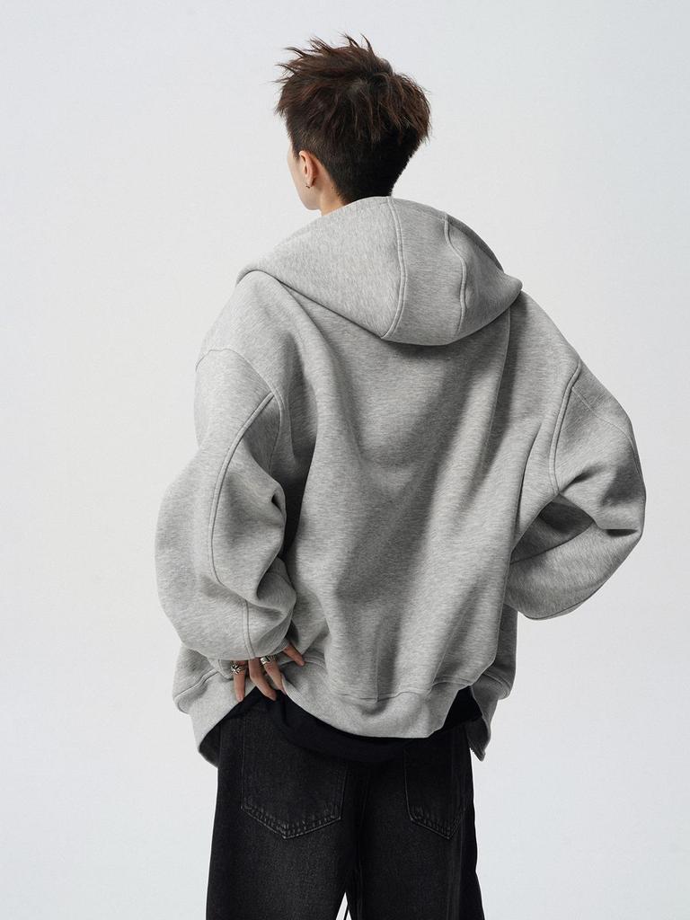 Herren Trendy Schwergewicht Hoodie Cardigan - Cool, Lässiger High Street Style, Rollkragen Winterjacke