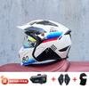 Full Face Motorcycle Helmet With Detachable Bluetooth Module ABS Shell Unisex All Season Retro Style