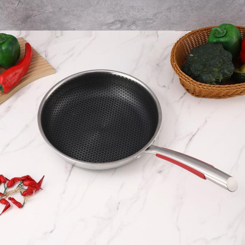 ZISIZ Stainless Steel Non-stick Frying Pan