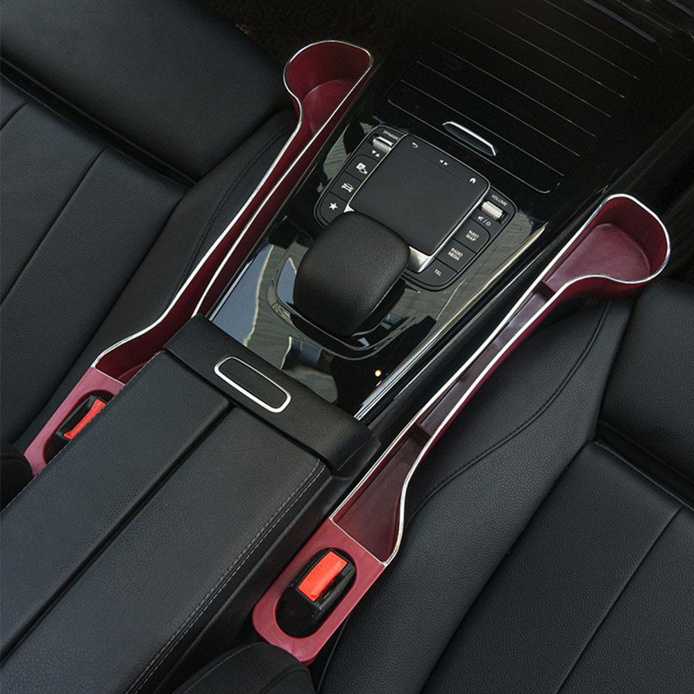 

2Pcs Drop Blocker Car Seat Gap Filler Safe Leak-proof Side Crevice Filler Strip Universal Auto Decorative Seat Gap Filling Strip червоний