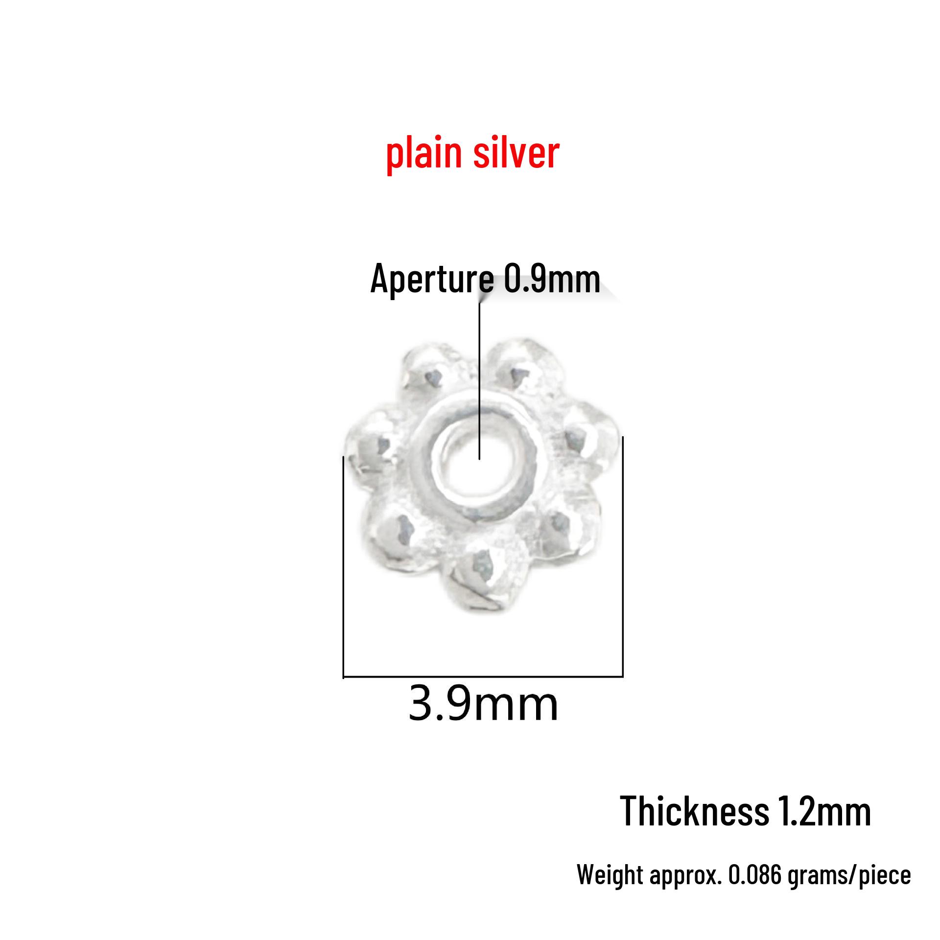 S999 Sterling Silver Plum Blossom Snowflake Spacer Beads for DIY Jewelry Making 999 Pure Silver