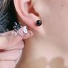 Sweet Flower Ear Studs Light Luxury Ladies U-shaped Earrings Crystal Flower Earrings  Spring Summer