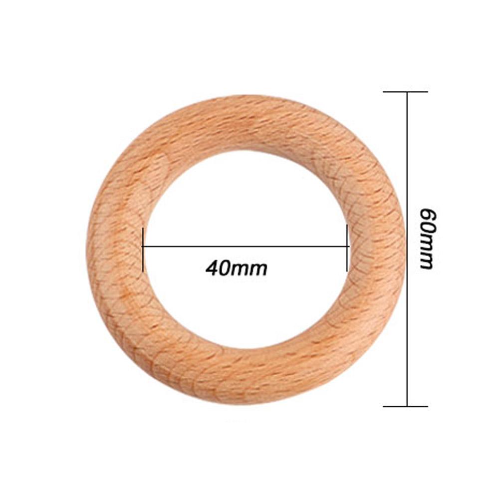 Kovict 3pc/Lot 40/50/55/60/65mm Natural Beech Wooden Ring DIY Crafts For Jewelry Making Home Decoration Handmade Accessories