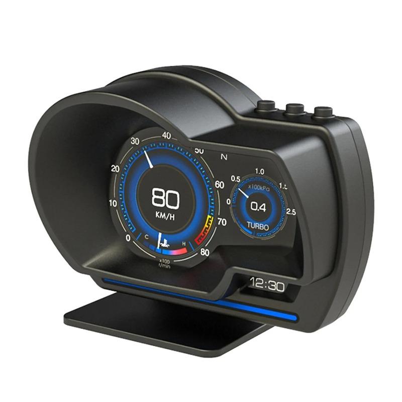 Smart Gauge HUD OBD2 Diagnostic Scanner GPS Speedometer Turbo RPM Alarm HD Display for SUV Car Truck