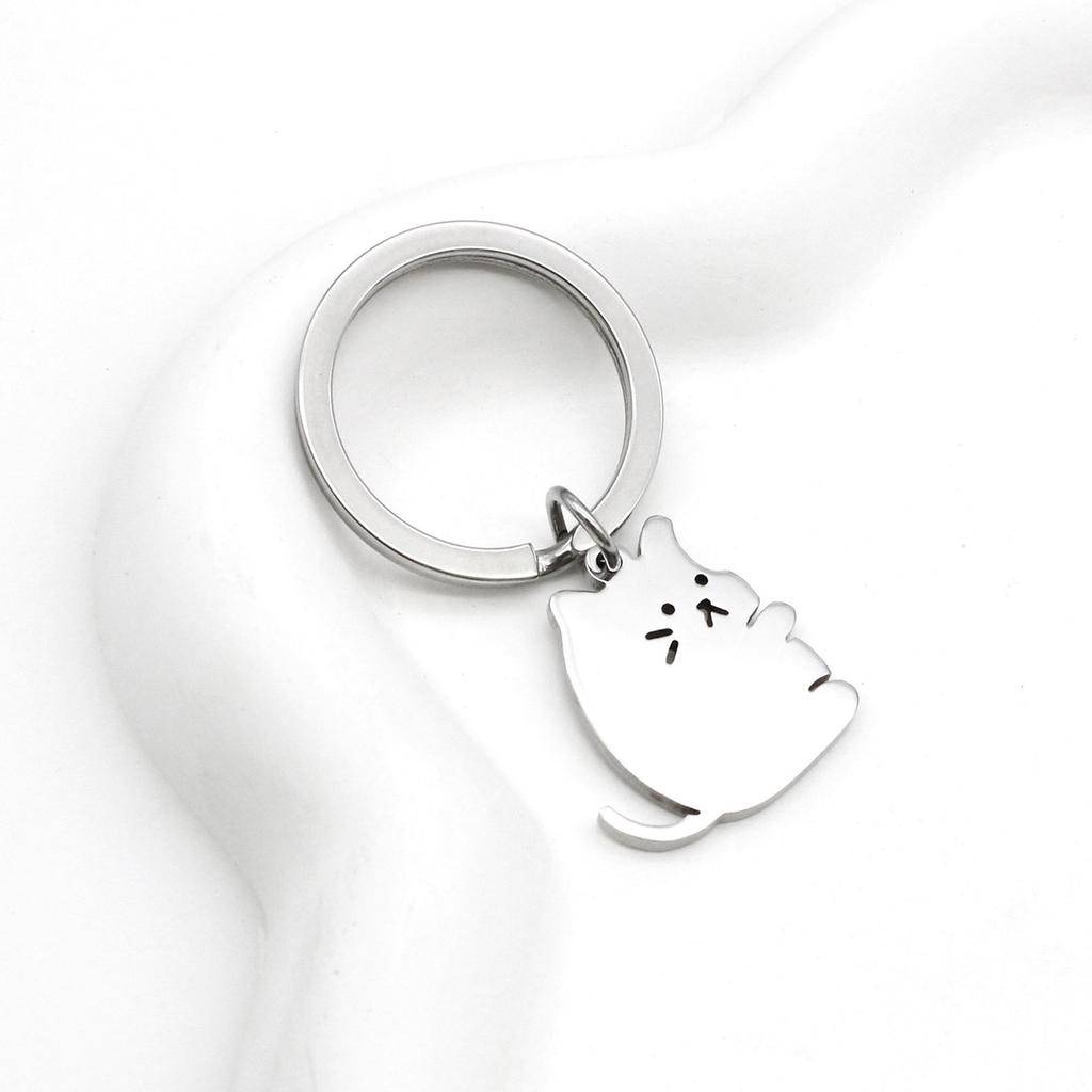 Set of 2 Matching Keychain Animal Key Rings Stylish Couple Key Chain Stainless Steel Keyring Decorations for Lovers