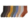 Women's Autumn and Winter Fleece Mid-calf Socks In Solid Color, Thickened Loops, Warm Towels, Sweat-absorbing Long Calf Socks