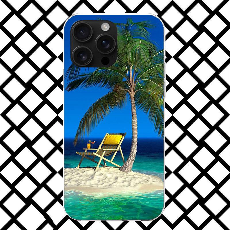 Summer Beach Sunset Sea Palm Tree Phone Case for iPhone 17 Air 16 16E 15 14 Plus 13 Mini 12 11 Pro Max 7 8 + SE 2020 Soft Cover