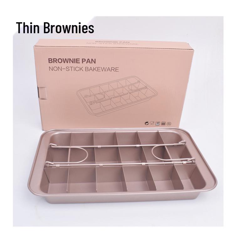 Non-Stick Carbon Steel Brownie & Cake Baking Pan with Solid Bottom