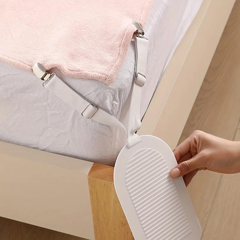 4pcs Adjustable Non-Slip Bed Sheet Clip - Invisible Fastener with Secure Grip, No-Trace Design for Mattress, Sheet, and Mahjong