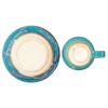 Marui Pottery Shigaraki Ware Hechimon Cup & Saucer, Approx. 210ml Capacity, Dewdrop Blue, MR-3-4397