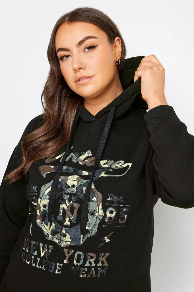 Women's Style Big Size Sweatshirt Plus Size Long Sleeve Hooded Sweatshirt With Text Print On The Front 302835