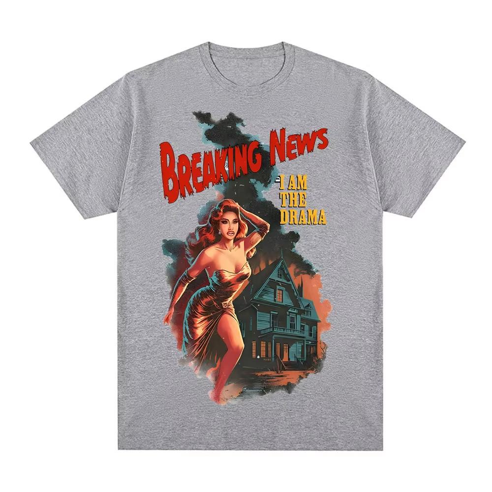 Cardi B - AM I THE DRAMA Album T Shirt Round Cotton New Tee-shirt Graphic Printing Punk Tshirt Ropa Mujer Clothing Tees Top