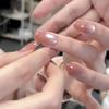 Peach Gradient Clear Glow Nude Pink Versatile Fake Nails - Sweet Daily Style