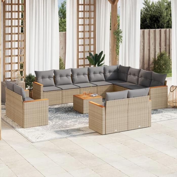 VidaXL Garden Lounge Set with Cushions 13 Pcs, Patio Sofas, Patio Furniture Set, Outdoor Furniture, 3226521